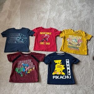 5T Marvel Kids Graphic Tee Shirt Lot - 5 pcs